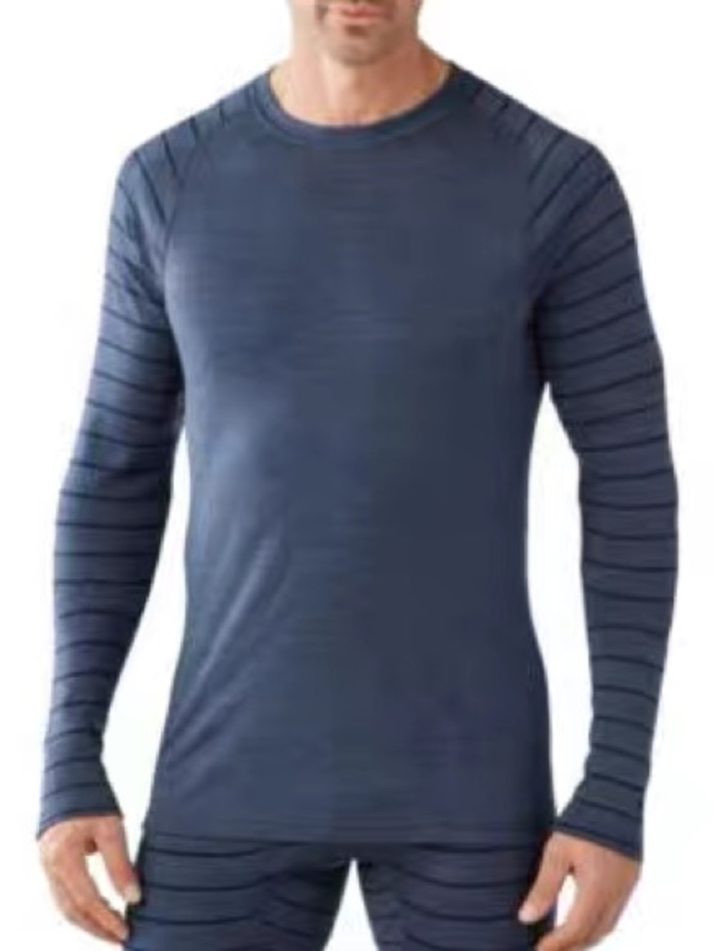 Smartwool Thermal Base Layer Blue Stripe Arm Sleeves Small
